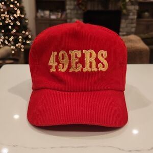 Red 49ers Cap with Gold Embroidery